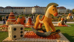ประติมากรรมฟักทองในนิทรรศการ Ludwigsburg Pumpkin Festival ที่สวน Blühendes Barock