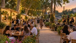 บรรยากาศ Feria de Murcia ที่ Huertos del Malecón มีอาหารท้องถิ่นและดนตรีกลางสวน
