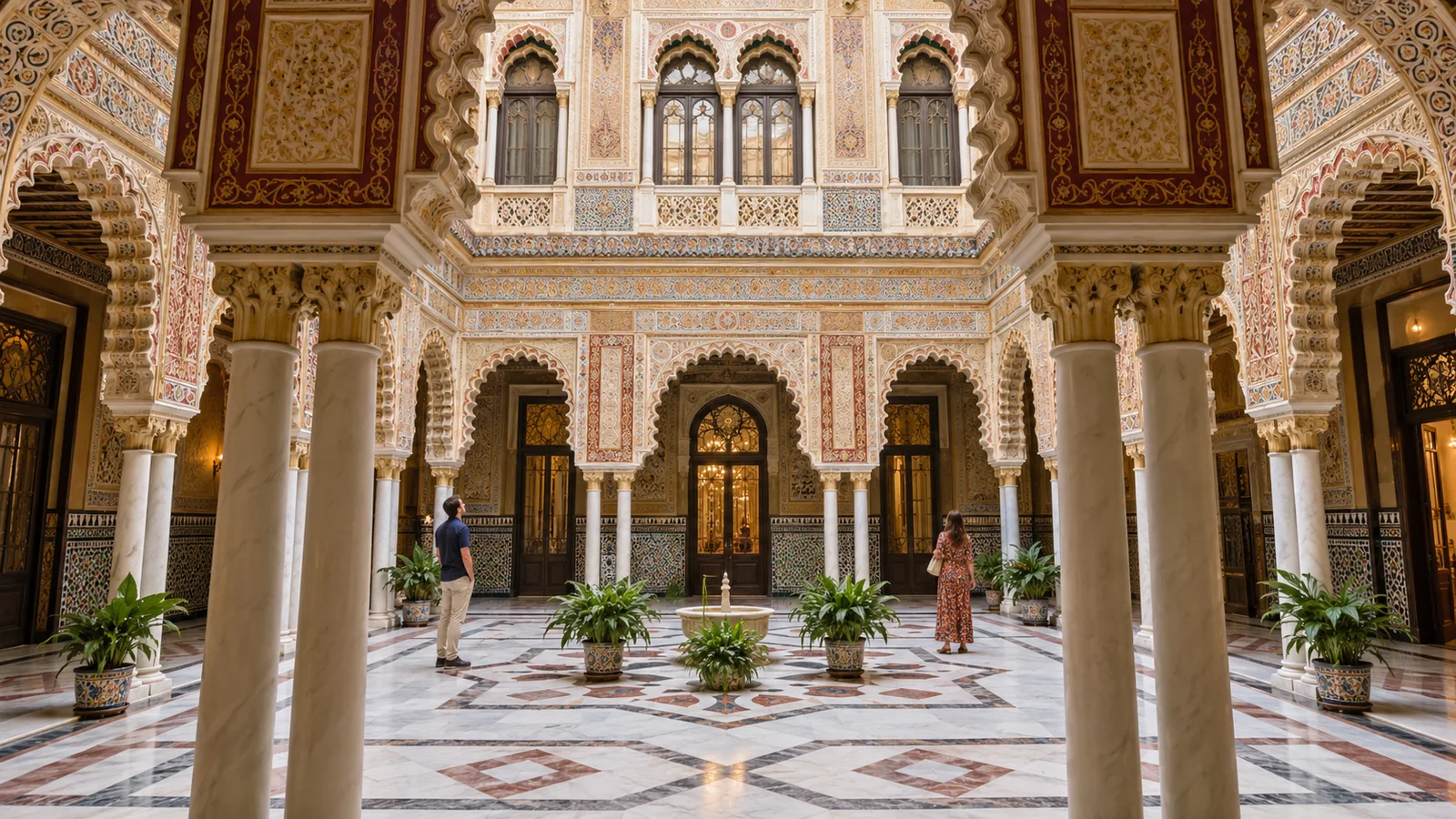 ลาน Arab Patio ตกแต่งสไตล์นีโอมัวร์ภายใน Real Casino de Murcia