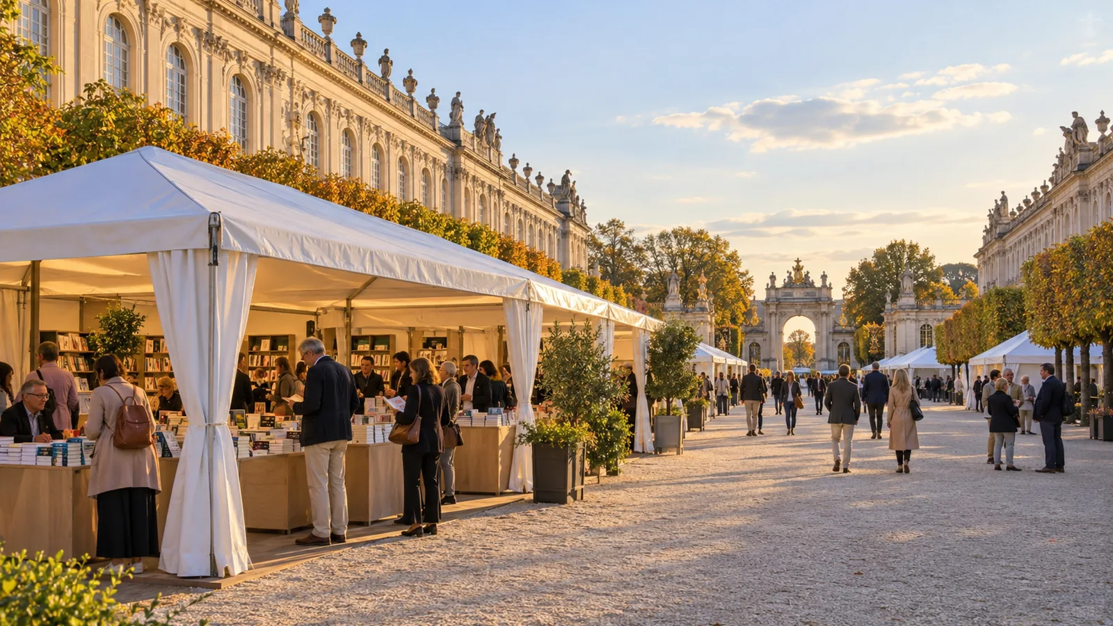 เทศกาลหนังสือ Le Livre sur la Place ที่ Place de la Carrière เมืองน็องซี ฝรั่งเศส