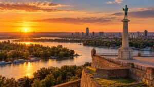 เที่ยวเบลเกรด วิวแม่น้ำซาวาและดานูบจากป้อม Kalemegdan