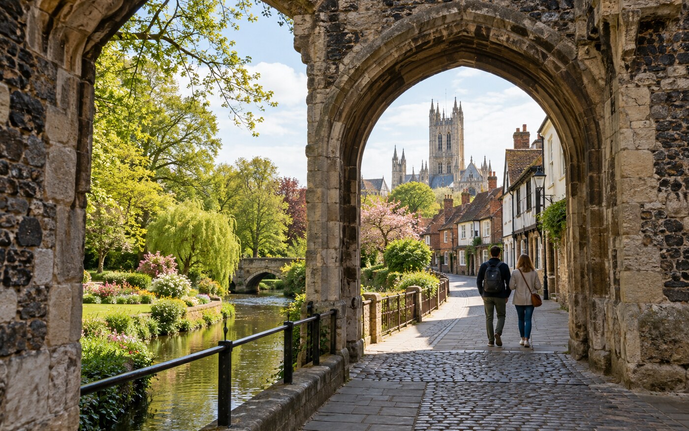 Westgate Towers แม่น้ำ Stour และสวนในแคนเทอร์เบอรี