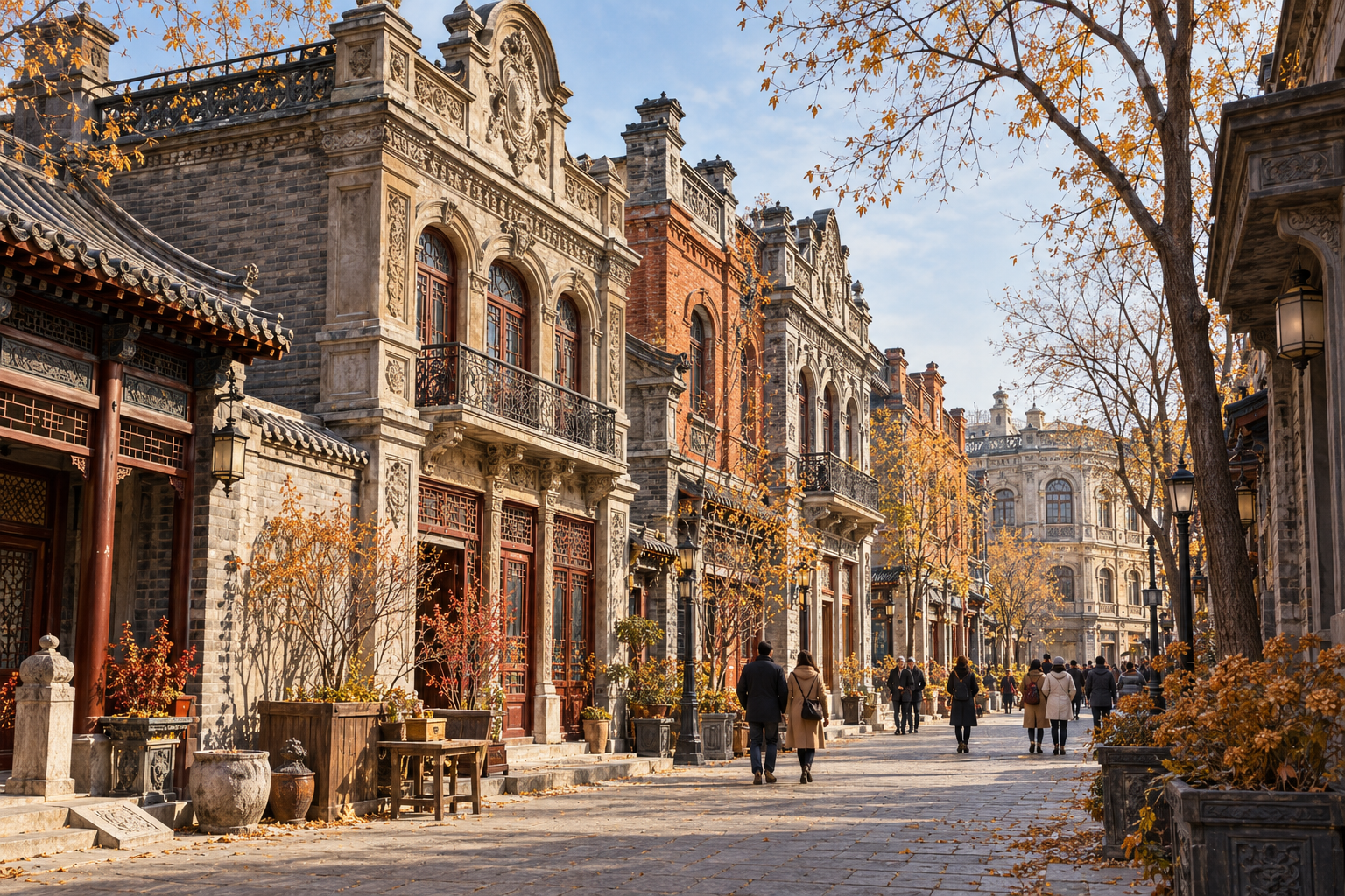 ภาพประกอบ AI ตีความย่าน Chinese Baroque เมืองฮาร์บิน