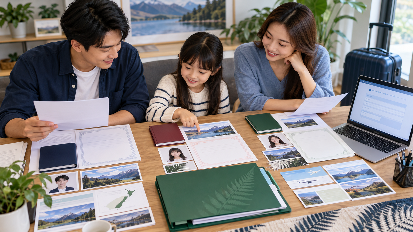 ครอบครัวชาวไทยจัดเอกสารความสัมพันธ์และใบสมัคร Visitor Visa นิวซีแลนด์