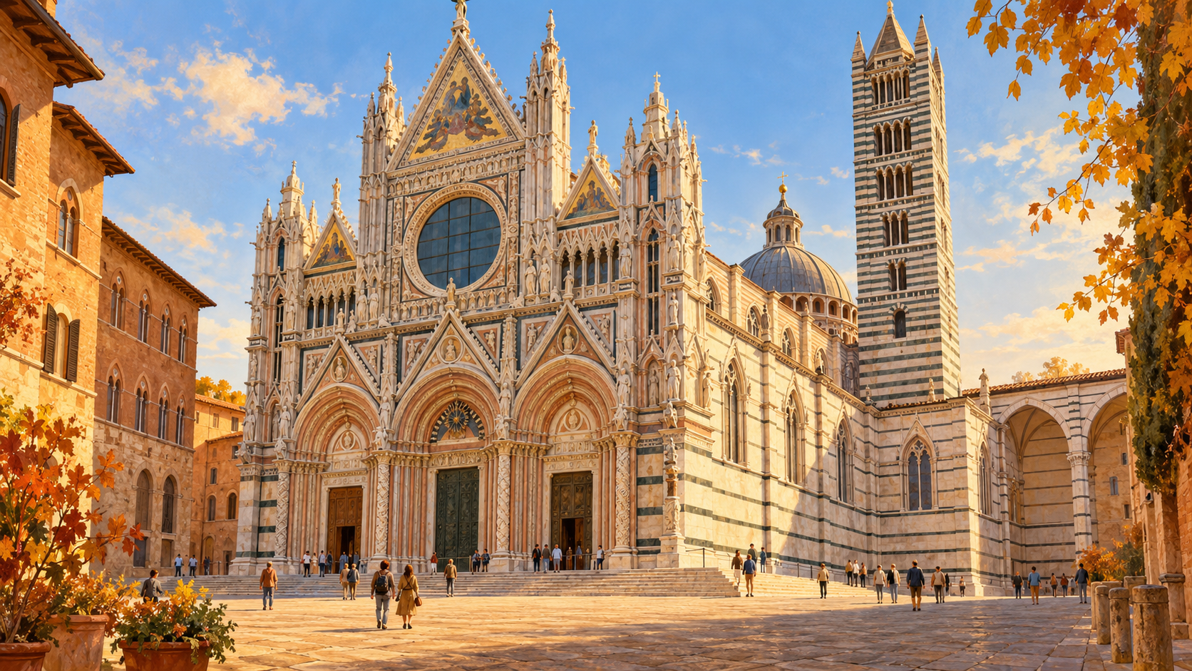 ภาพประกอบ AI มหาวิหาร Duomo di Siena ประเทศอิตาลี