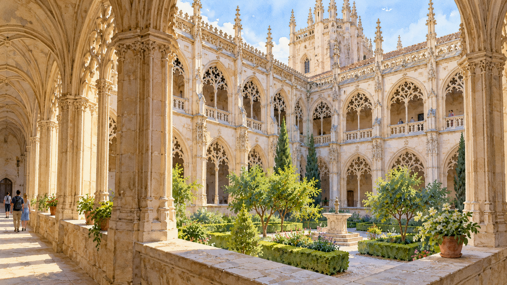 ภาพ AI แนวคิดระเบียงคดอาราม San Juan de los Reyes